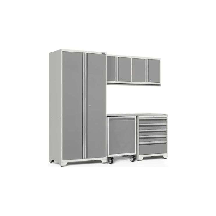NewAge | Pro Series 6 Piece Cabinet Set with Tool Drawer, Wall Cabinet, Locker and Utility Cart