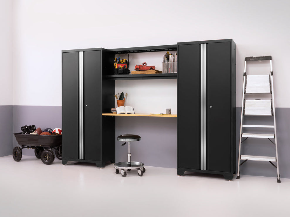 NewAge | Bold Series 9 Piece Cabinet Set with 2 Base, Tool, Wall Cabinets and 30 in. Lockers