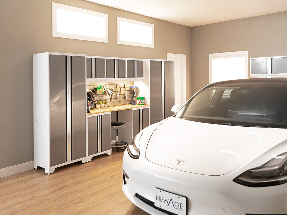 NewAge | Bold Series 8 Piece Cabinet Set with Tool, Base, Wall Cabinets and 30 in. Lockers