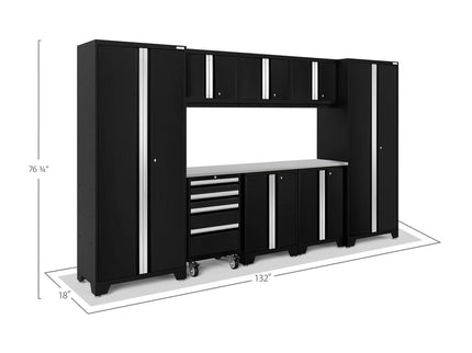 NewAge | Bold Series 9 Piece Cabinet Set with 2 Base, Tool, Wall Cabinets and 30 in. Lockers