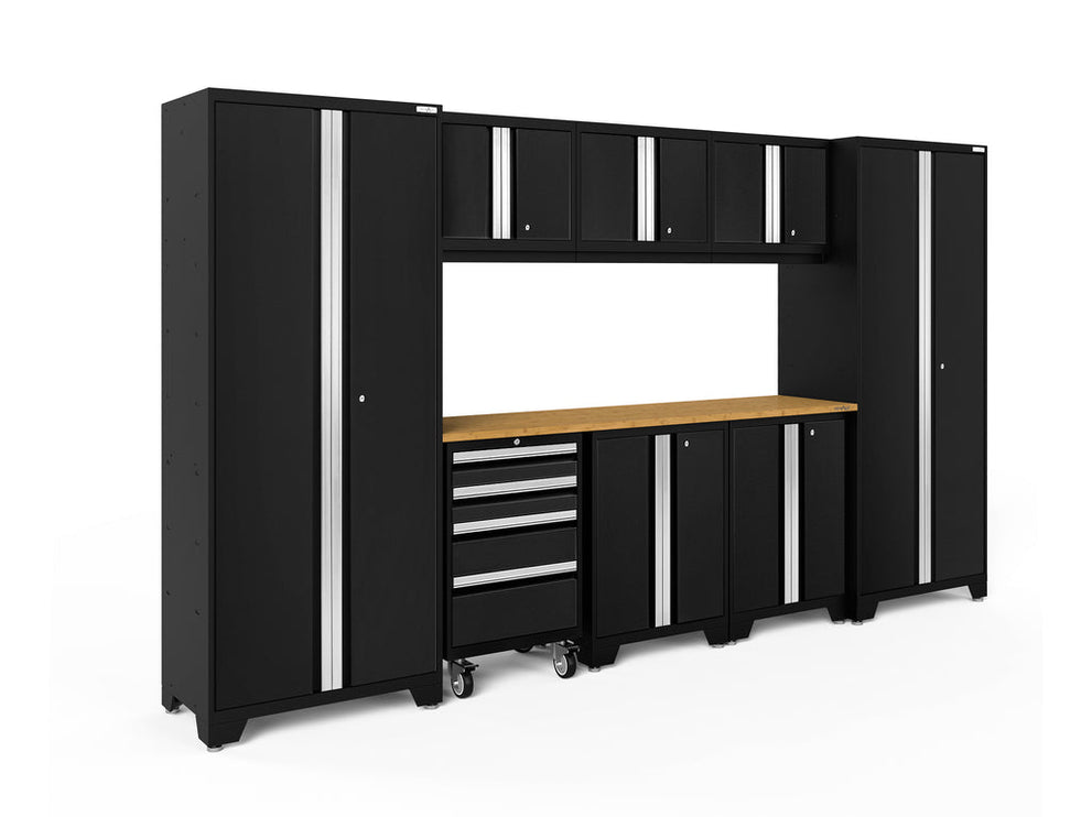 NewAge | Bold Series 9 Piece Cabinet Set with 2 Base, Tool, Wall Cabinets and 30 in. Lockers