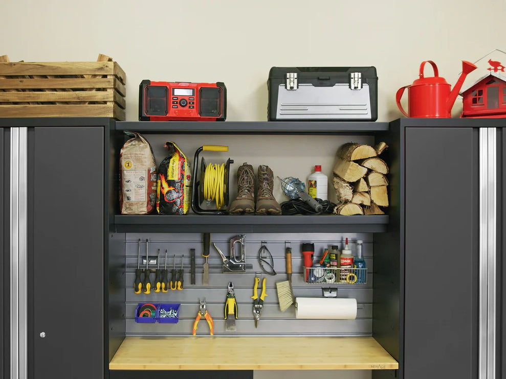 NewAge | Bold Series 5 Piece Cabinet Set with Wall, Base Cabinet, and Worktop