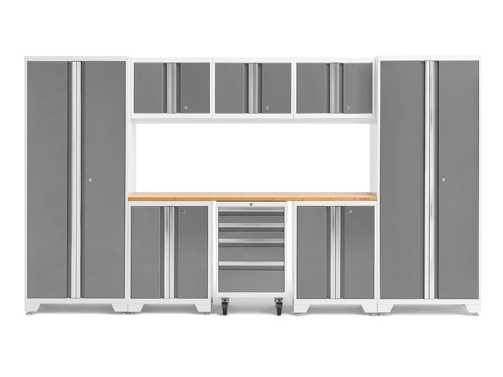 NewAge | Bold Series 9 Piece Cabinet Set with 2 Base, Tool, Wall Cabinets and 30 in. Lockers