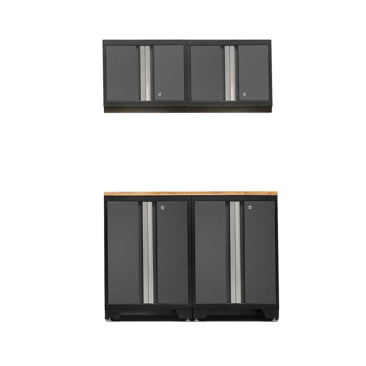 NewAge | Bold Series 5 Piece Cabinet Set with Wall, Base Cabinet, and Worktop