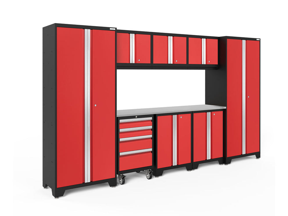 NewAge | Bold Series 9 Piece Cabinet Set with 2 Base, Tool, Wall Cabinets and 30 in. Lockers