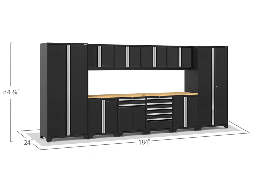 NewAge | Pro Series 12 Piece Cabinet Set with Lockers, Base, Wall, Tool Drawer Cabinet and 56 in. Worktop