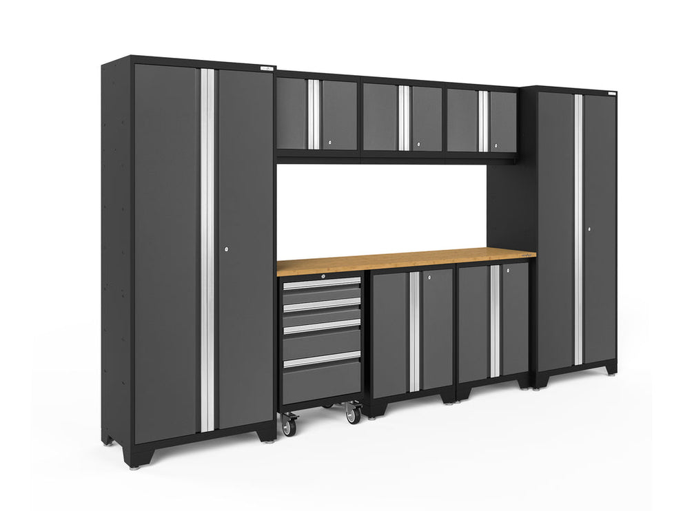 NewAge | Bold Series 9 Piece Cabinet Set with 2 Base, Tool, Wall Cabinets and 30 in. Lockers