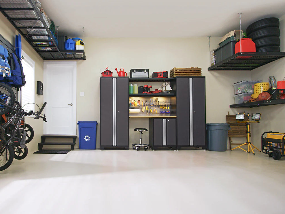 NewAge | Bold Series 5 Piece Cabinet Set with Wall, Base Cabinet, and Worktop