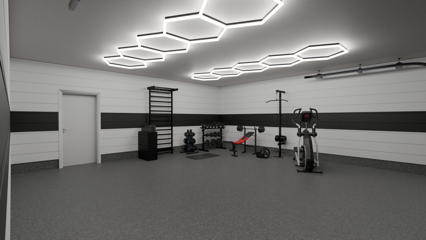 Garage gym design render