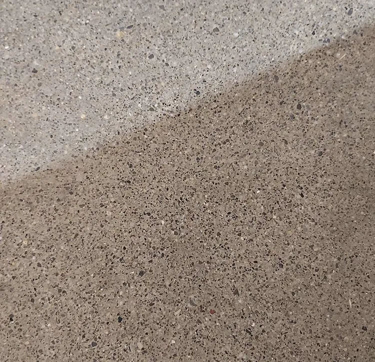 Close-up of aggregate visible in polished concrete